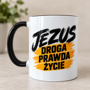 Kubek Jezus Droda Prawda Życie Kolekcja męska dla mężczyzny, dla taty, dla księdza 
